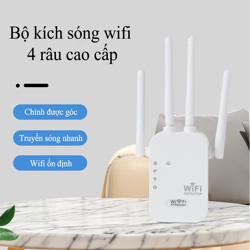 [SALE MẠNH] Wifi 4 Râu Ăng Ten Phát Xuyên Tường Chuẩn N Tốc Độ 300mbps Màu Trắng Bộ Kích Sóng Wifi Thu Phát Mở Rộng Sóng | BigBuy360 - bigbuy360.vn