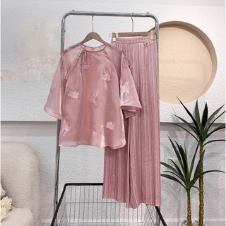 Đồ lam bộ đi lễ chùa nữ thêu hoa sen ,set pháp phục đi lễ chùa