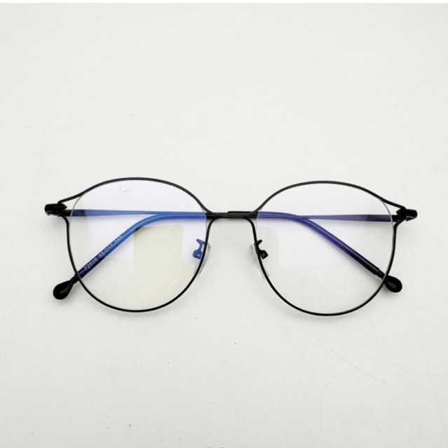 Gọng kính kim loại cao cấp dáng bầu tai mèo oversize 72836 tròng ánh sáng xanh