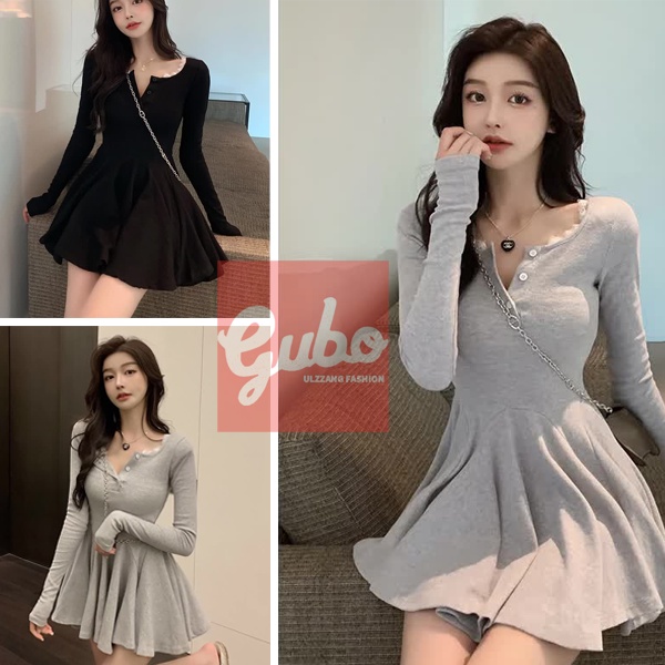váy chữ a ngắn sexy eo phồng ulzzang GUBO79021