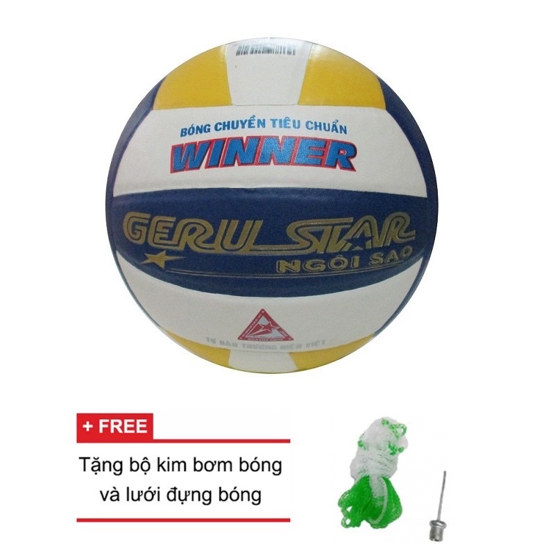 Bóng Chuyền Da Chính Hãng Gerustar + Bóng Chuyền WENNER + Tặng kim bơm + Túi lưới