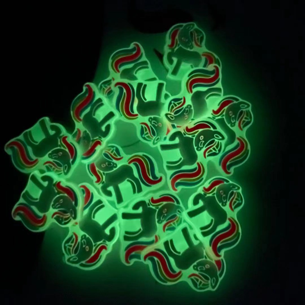 Luminous Crocs Jibbitz Crocs Charm Dép Crocs Dạ Quang Hình Chú Ngựa Hoạt Hình Diy