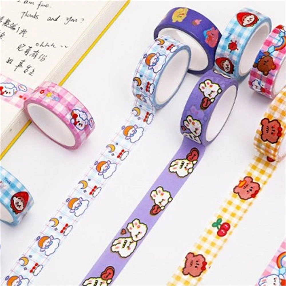 Bộ Băng Keo Hình Gấu / Thỏ Dễ Thương Phong Cách Nhật Bản Dùng Trang Trí Sổ Tay