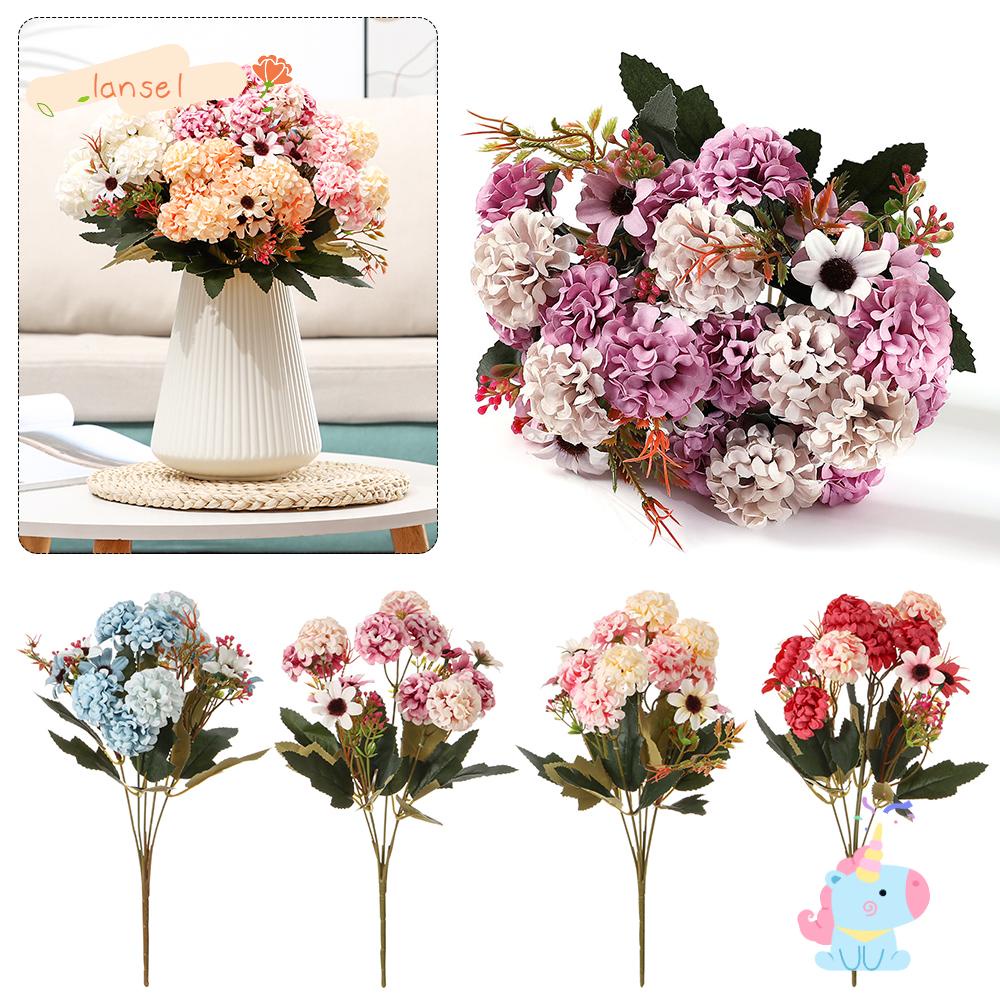 Set 15 Hoa Cẩm Tú Cầu Giả Dùng Trang Trí Nhà Cửa