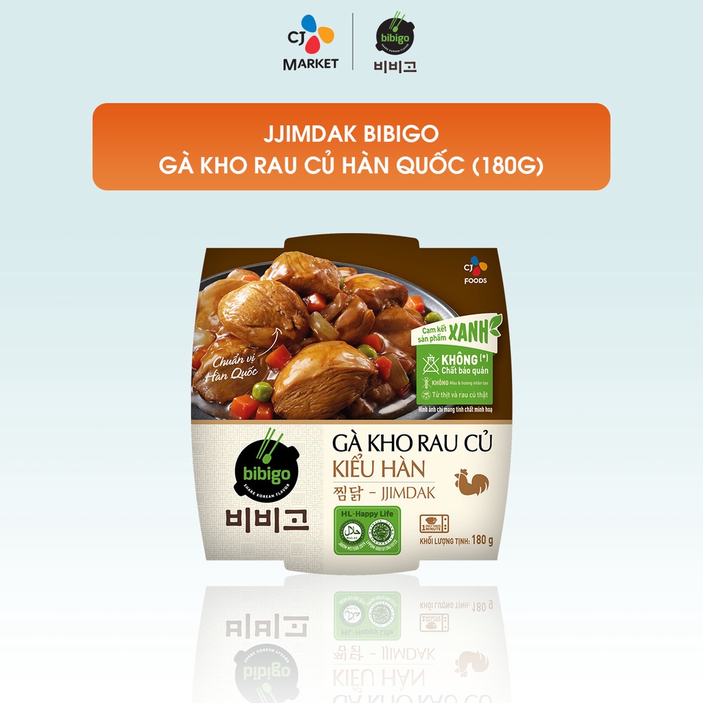 Gà Kho Rau Củ Hàn Quốc Jjimdak Bibigo hộp 180g (0% chất bảo quản)