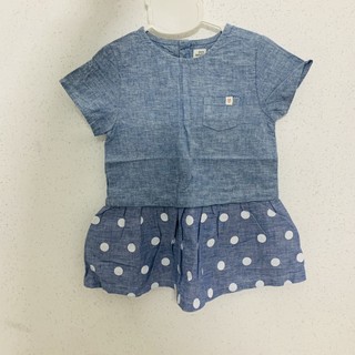 Áo váy zara xanh chấm bi