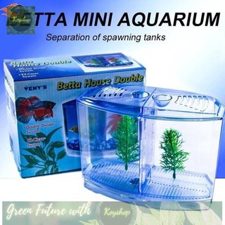Hồ nuôi cá betta 2 ngăn bằng nhựa - giá tốt. - giá sỉ tốt hơn