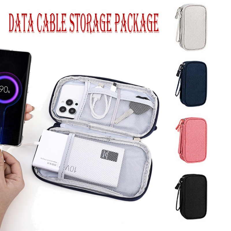 Túi Đựng Dây Cáp / Tai Nghe / Sạc Dự Phòng Bằng Nylon Gọn Nhẹ Nhỏ Gọn Cho Dịp Du Lịch