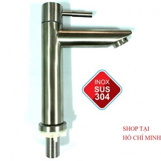 vòi lavabo 1 đường nước lạnh dạng điếu 20cm inox 304