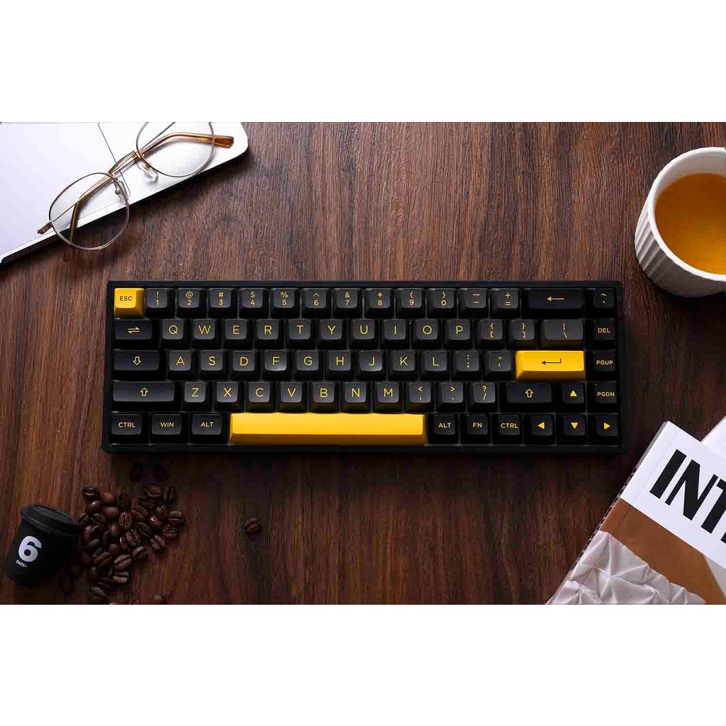 Bàn phím cơ AKKO 3068B Black &amp; Gold (Multi-modes / Hotswap / Foam tiêu âm / TTC sw)