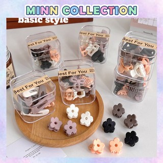 Hộp 10 kẹp tóc mini màu trà sữa, cặp tóc hoa nhí nhiều mẫu dễ thương, phụ kiện hottrend Hàn Quốc