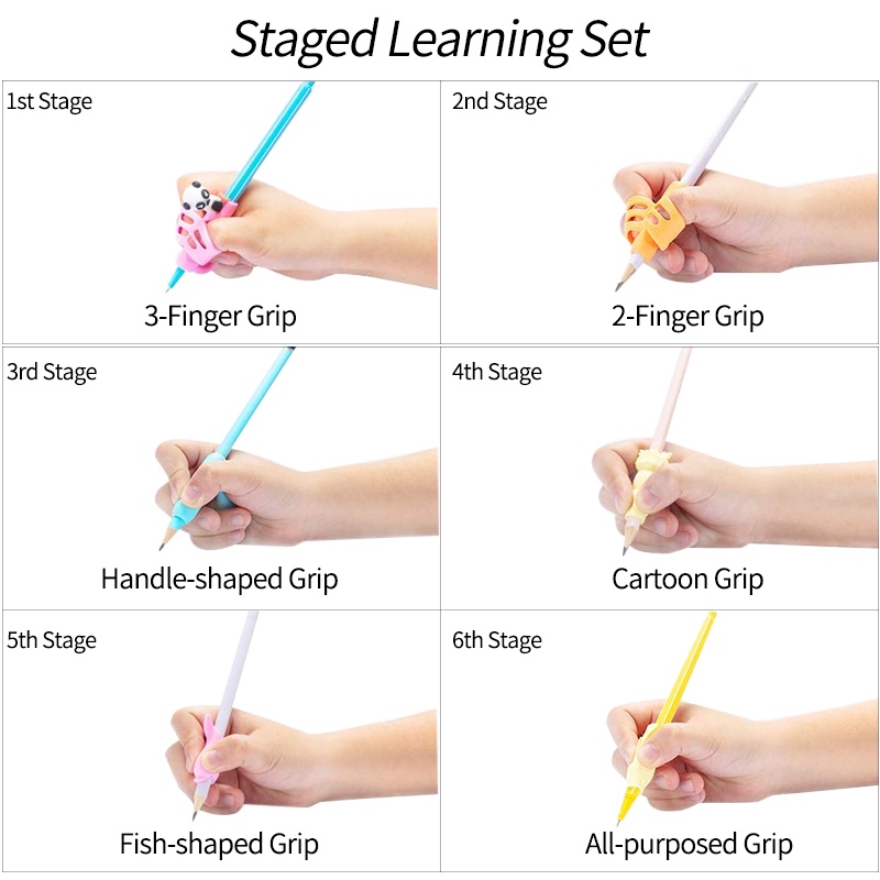 Set 16 dụng cụ chỉnh tư thế cầm bút hỗ trợ cho trẻ em