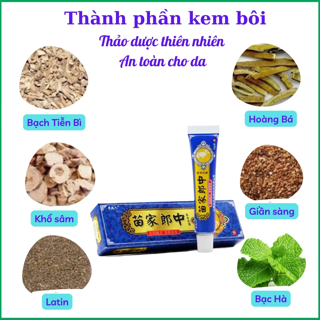 [Chính hãng] Kem bôi da thảo mộc Đài Loan chống ngứa xanh dương - hộp 15Gr | BigBuy360 - bigbuy360.vn