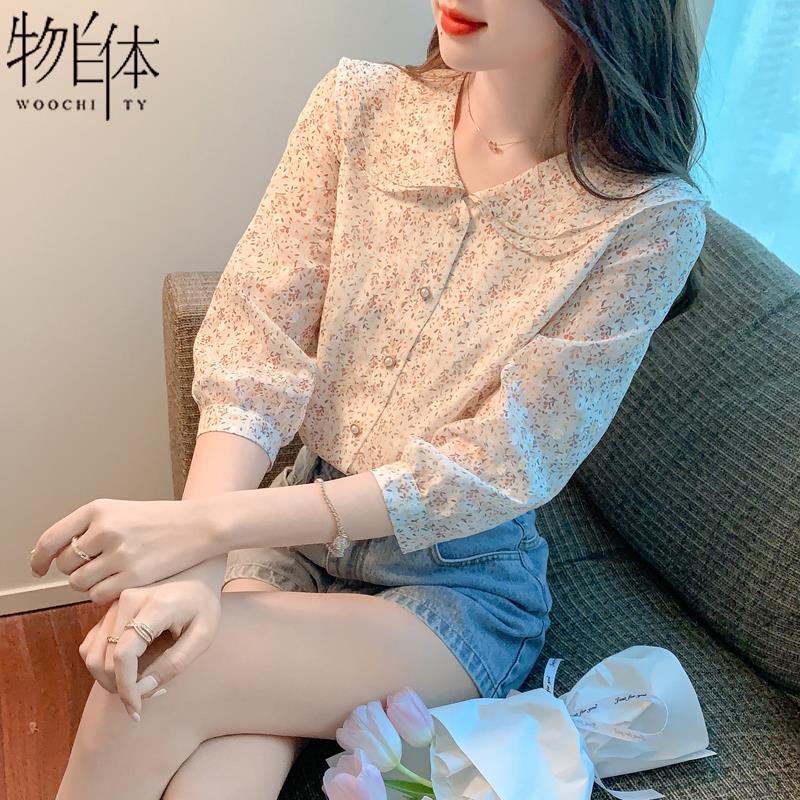 Áo Sơ Mi Chiffon Tay Ngắn In Hoa Thời Trang Mùa Hè Hàng Mới Dành Cho Bạn Nữ