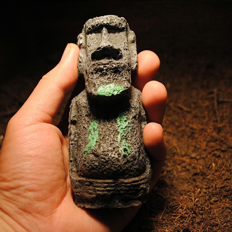 Mô hình tượng moai mini, đảo phục sinh làm tiểu cảnh, terrarium, bán cạn, thủy sinh mô hình mini