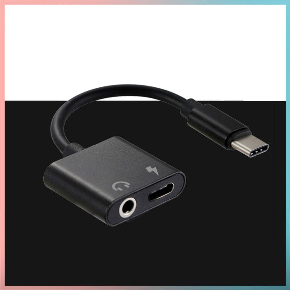 【giao hàng hôm nay>>>USB C to Jack 3.5 Type C Cable Adapter 2-in-1 USB Type C 3.5mm Audio Earphone Converter Charging Cable Adapter