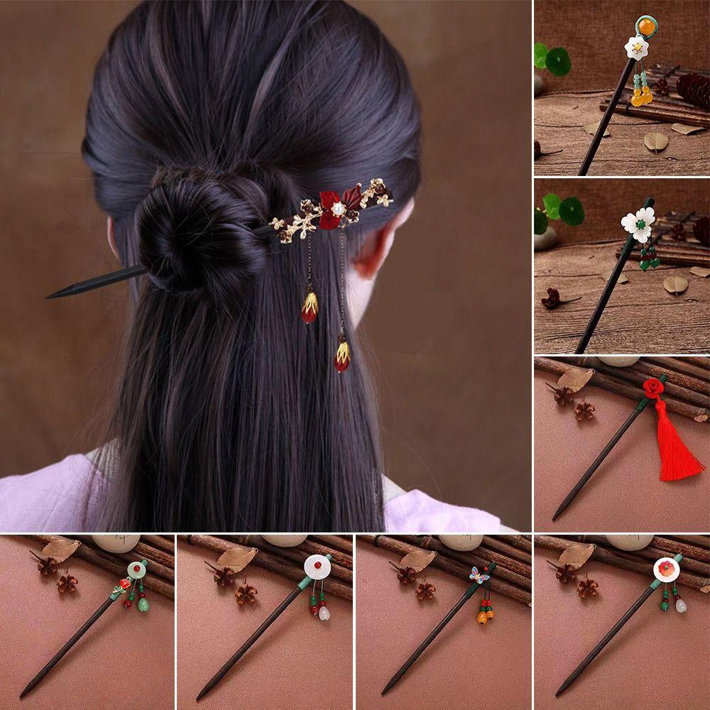 MAXG Trâm Cài Tóc Bằng Kim Loại Tráng Men Phong Cách Trung Hoa Cổ Điển