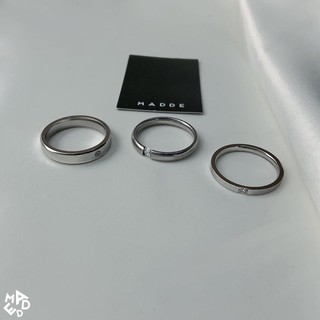 Nhẫn Thép titan bảng trơn đính hột / 2387 -2366-2309