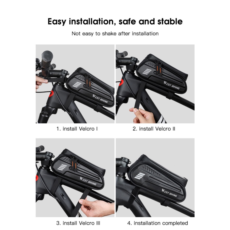 Hàng Có Sẵn Túi Ống Phía Trên Xe Đạp Túi Chùm Phía Trước Vỏ Cứng Túi Yên Xe Màn Hình Cảm Ứng Xe Đạp Leo Núi Cho Thiết Bị Lái Xe Điện Thoại Di Động Elle