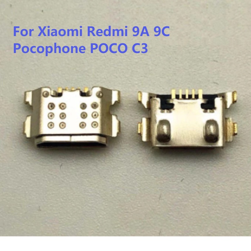 Set 2-10 Đầu Nối Cổng Sạc Micro USB Cho Xiaomi Redmi 9A 9C Pocophone POCO C3