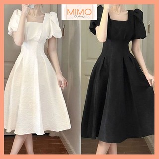 [Ảnh + Video thật] VÁY ĐI TIỆC, VÁY XỐP HOA TAY BỐNG CHIẾT EO