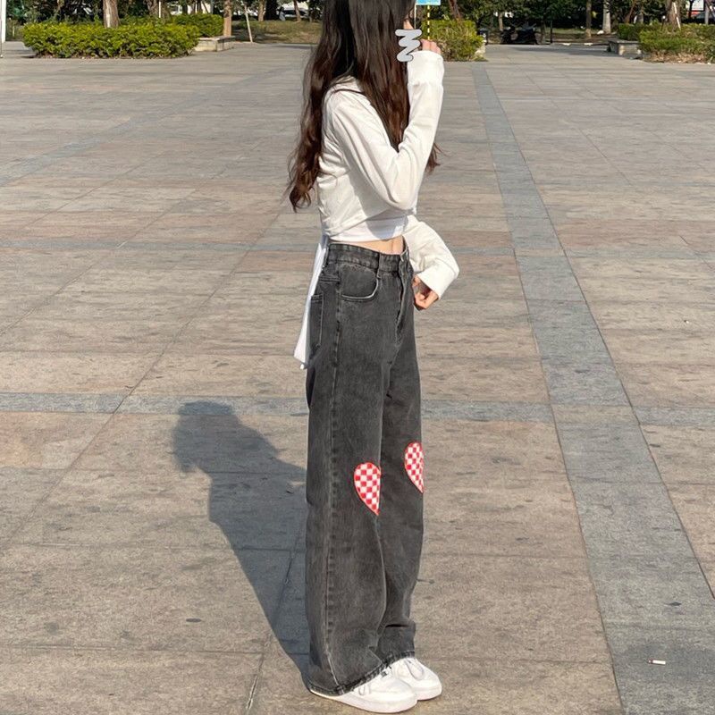 Quần Jean Dài Eo Cao Dáng Rộng 150cm Thiết Kế Mới Thời Trang Mùa Xuân Dành Cho Nữ