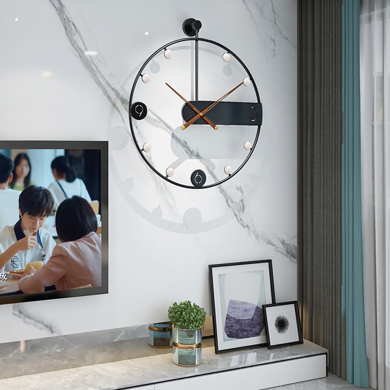 Đồng Hồ Treo Tường Hình Tròn Cỡ Lớn Kiểu Bắc Âu Sáng Tạo Thời Trang