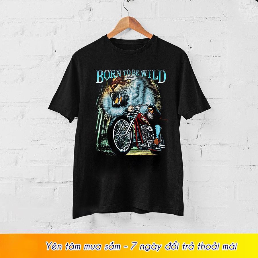 Áo thun nam in hình sư tử motor 3d thái lan