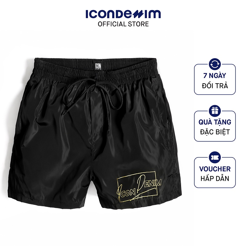 Quần Short Nam Thể Thao ICONDENIM Signature In Black QSEC0006