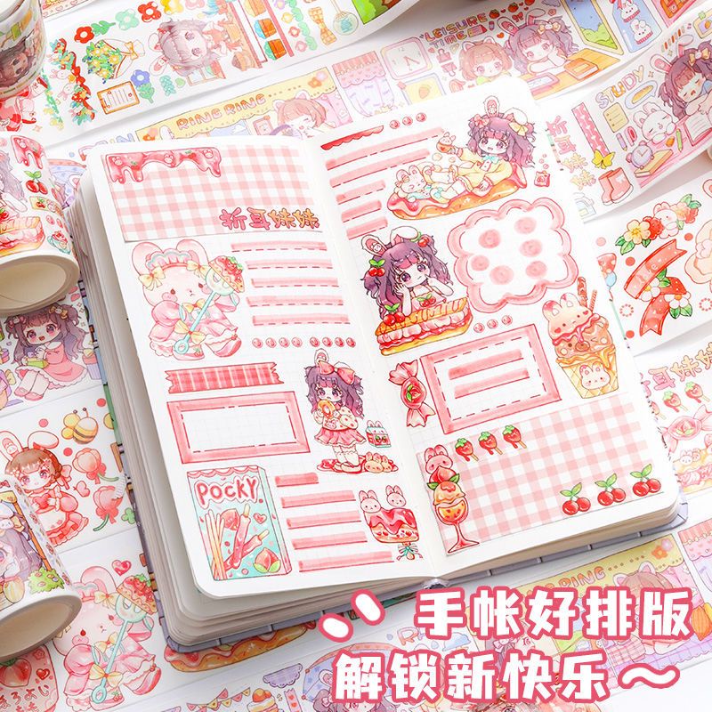 Cuộn Băng Keo Dán Sổ Tay Hình Hoạt Hình Dễ Thương Có Thể Gập Lại