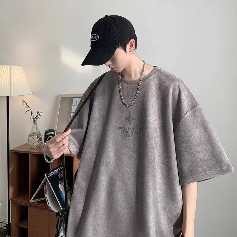 Áo Thun Tay Ngắn Cổ Tròn In Hình Thời Trang Phong Cách Harajuku Cho Nam