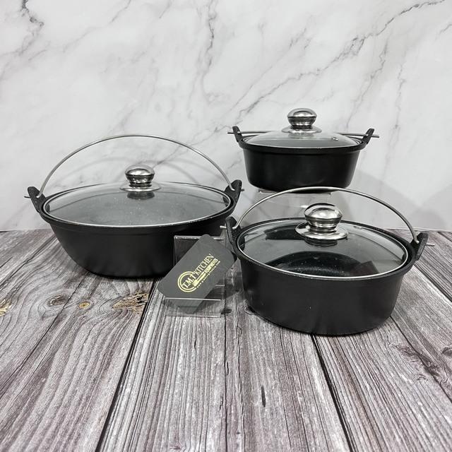 Nồi quai hợp kim nhôm gang phủ đá chống dính FURA 16cm - 26cm