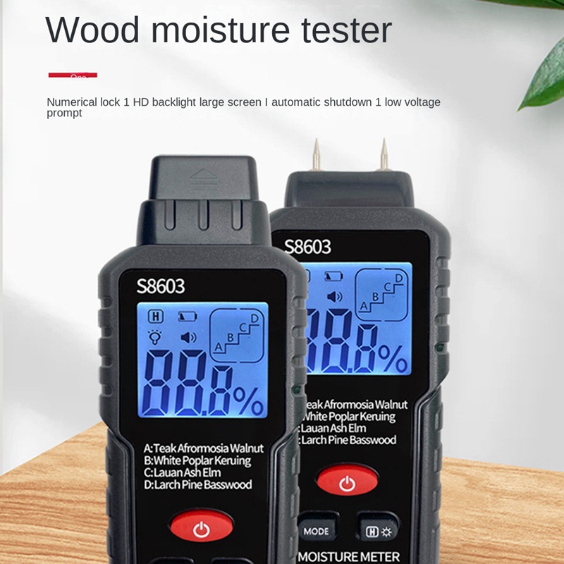 Thiết Bị Đo Độ Ẩm 0-99.9% Gỗ Màn Hình LCD