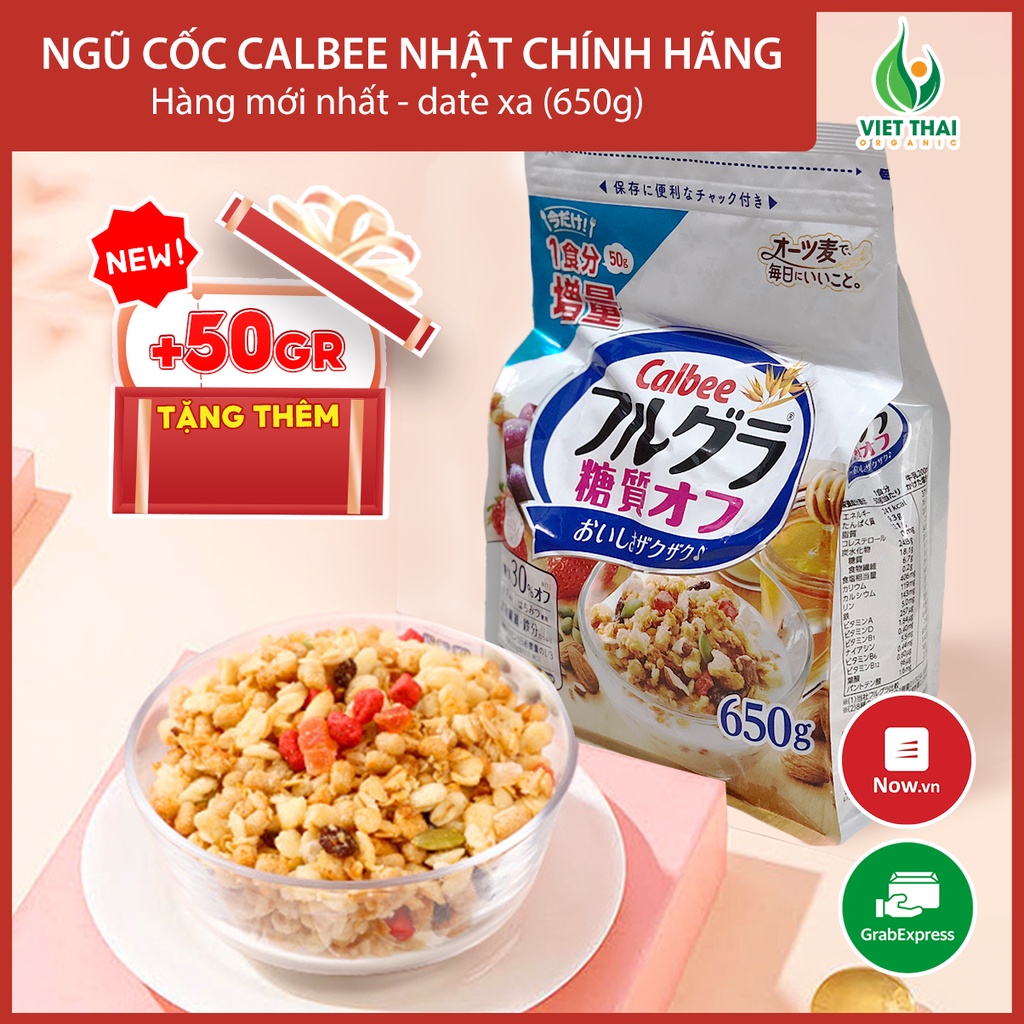 Ngũ cốc Calbee Trắng Ăn Kiêng Giảm Cân Nhật mix sữa chua hoa quả (650G) Việt Thái Organic