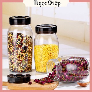 Lọ thủy tinh nắp nhựa Deli đựng gia vị ,đựng đường,đựng hạt,đồ khô an toàn, sạch sẽ