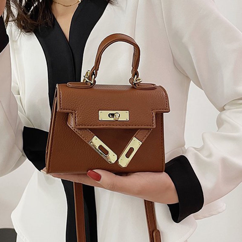 Túi Đeo Chéo Màu Sắc Tương Phản Thời Trang Cao Cấp Cho Nữ