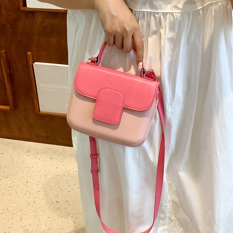 Túi Đeo Chéo Hình Bánh Mì Mềm Màu Tương Phản Dễ Thương Cho Nữ