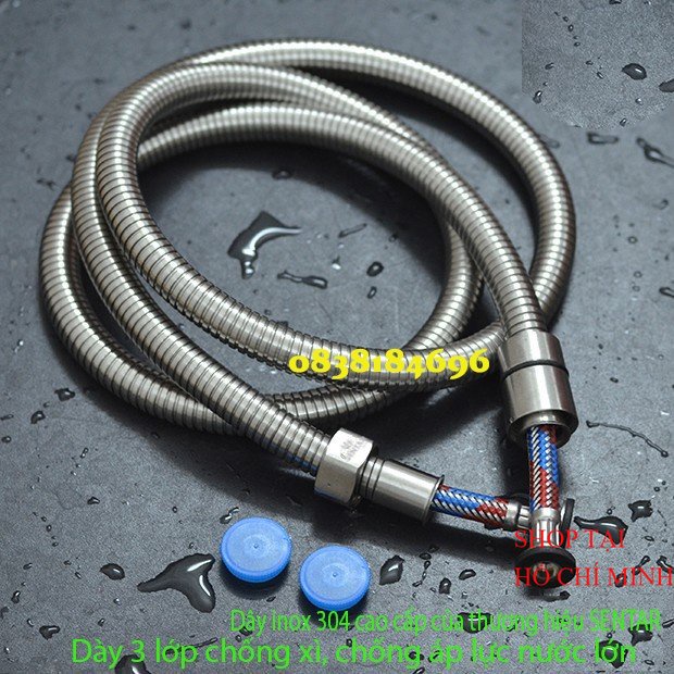 Dây sen INOX 304 1.4m chịu áp lực 3 lớp, có thể dùng cho vòi sen tắm và vòi xịt vệ sinh