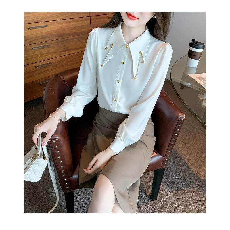 Áo Sơ Mi Chiffon Cao Cấp Phối Dây Xích Thời Trang Mùa Xuân 2023