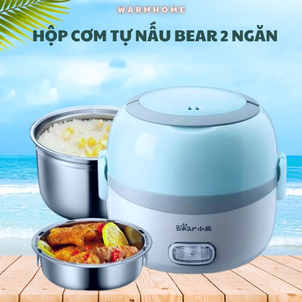 Hộp Cơm Hâm Nóng DFH - B13E5, Hộp Cơm Văn Phòng Cắm Điện 2 Tầng Cao Cấp Thương Hiệu Bear