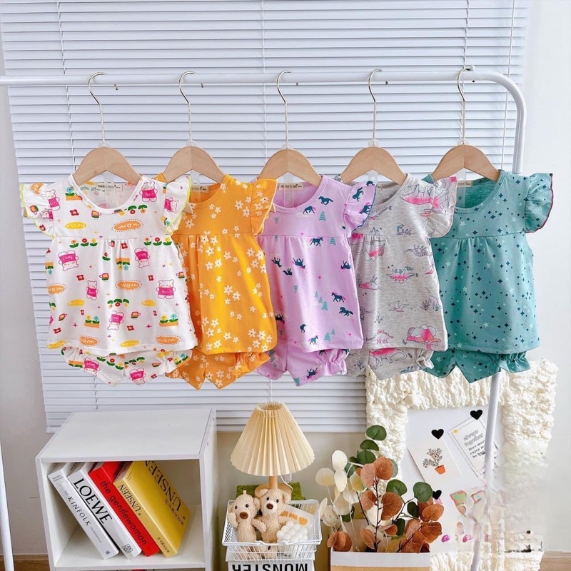 Bộ cộc cánh tiên babydoll minkymom cho bé gái 8-18kg