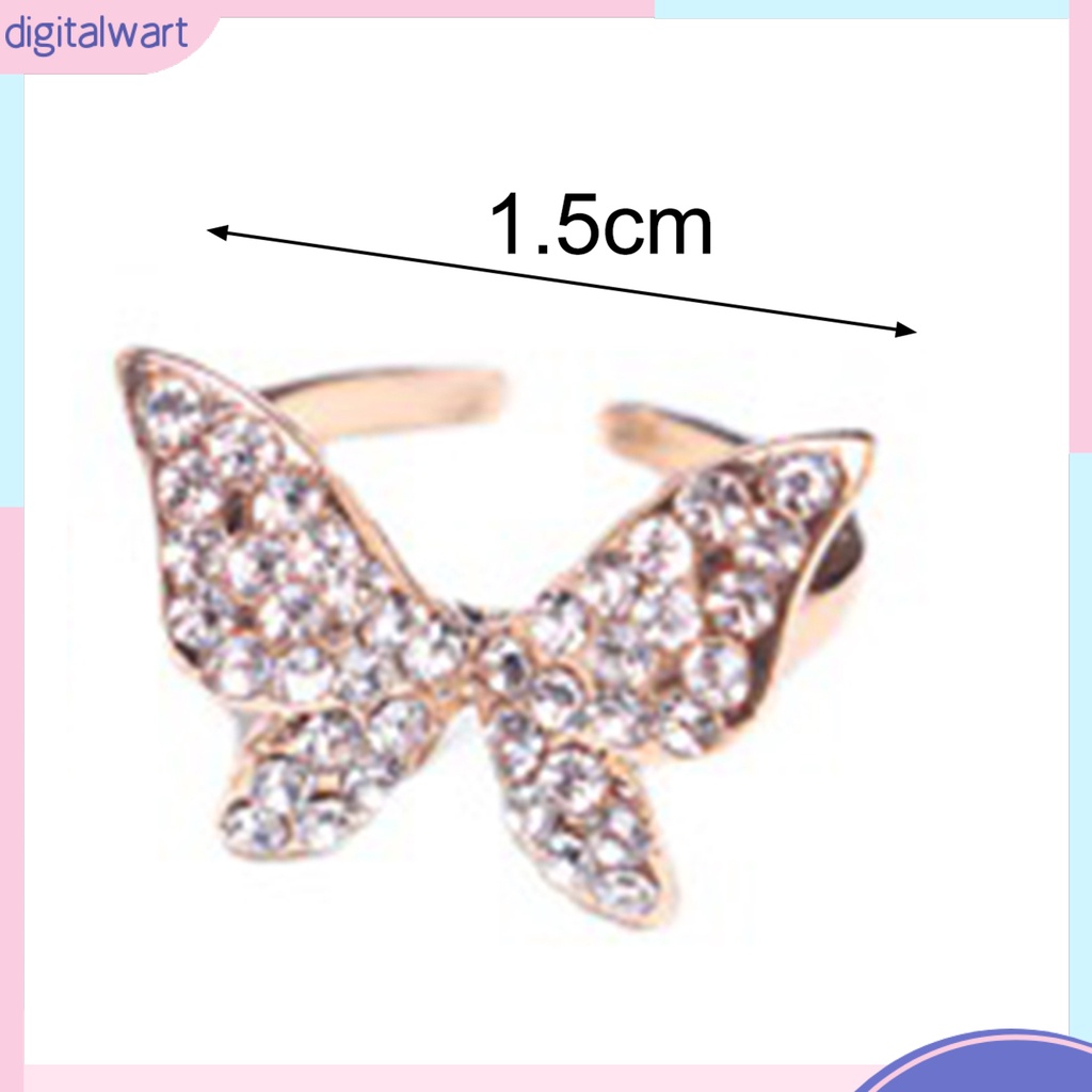 Nhẫn Cưới Bằng Hợp Kim Chống Rỉ Sét Hình Bướm Tinh Tế Cho Nữ