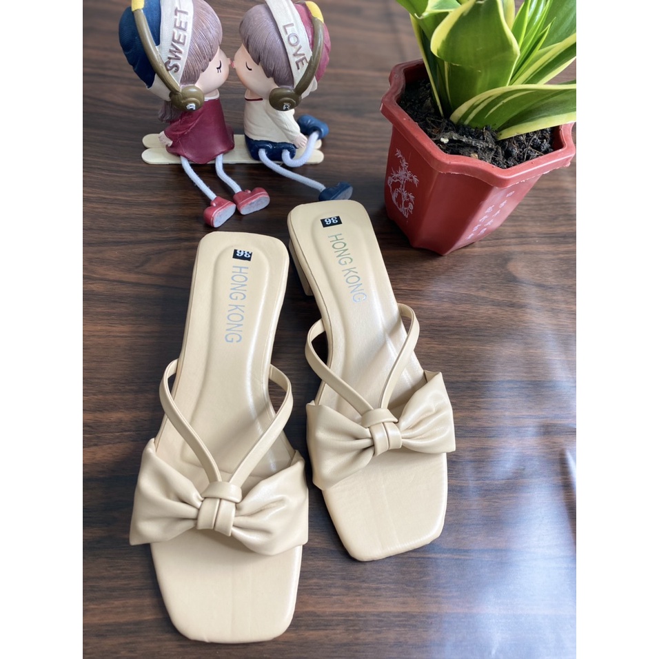 Dép nữ cao 3 phân đế vuông sang trọng, guốc nữ cao 3P - Giày Bánh Bèo mã 247