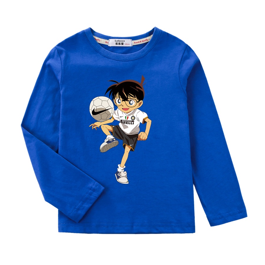 Áo Thun Cotton Dáng Dài In Hoạt Hình Conan Thời Trang Đáng Yêu Dành Cho Trẻ 2023