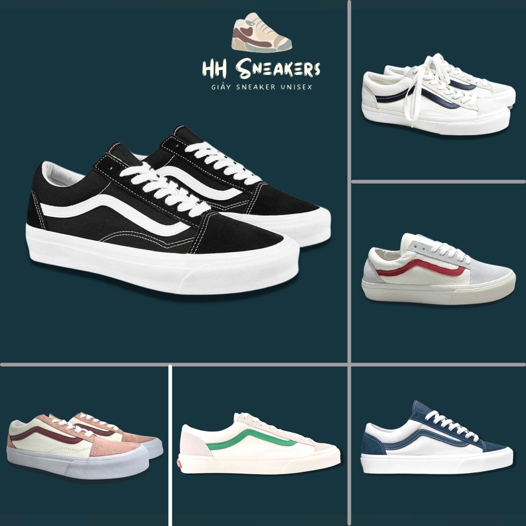 Giày thể thao nam nữ Vans vault old skool cao cấp - Giày Vans old skool vải canvas đủ màu đen, trắng Full Box