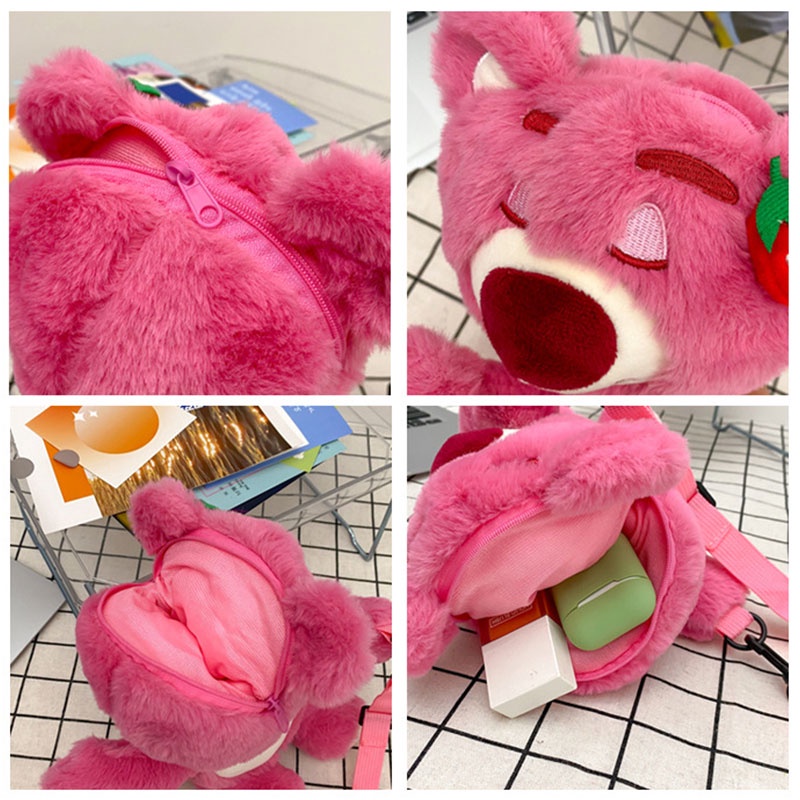 Bololo Túi Đeo Chéo Hình Gấu Bông Mềm Mại Và Dễ Thương Cho Nữ