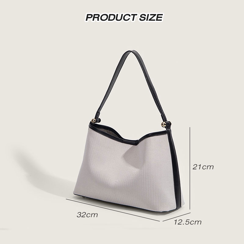 Mischa Túi Xách Đeo Vai canvas Màu Tương Phản Đơn Giản Hợp Thời Trang