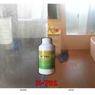 Tẩy cặn canxi trên kính HT01