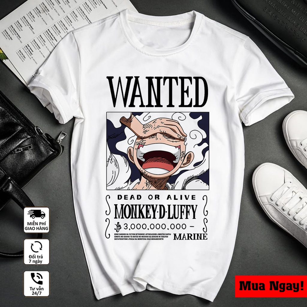 Áo One Piece - Áo Luffy Gear 5 mẫu mới siêu chất, đẹp giá rẻ, chất thun co giãn 4 chiều