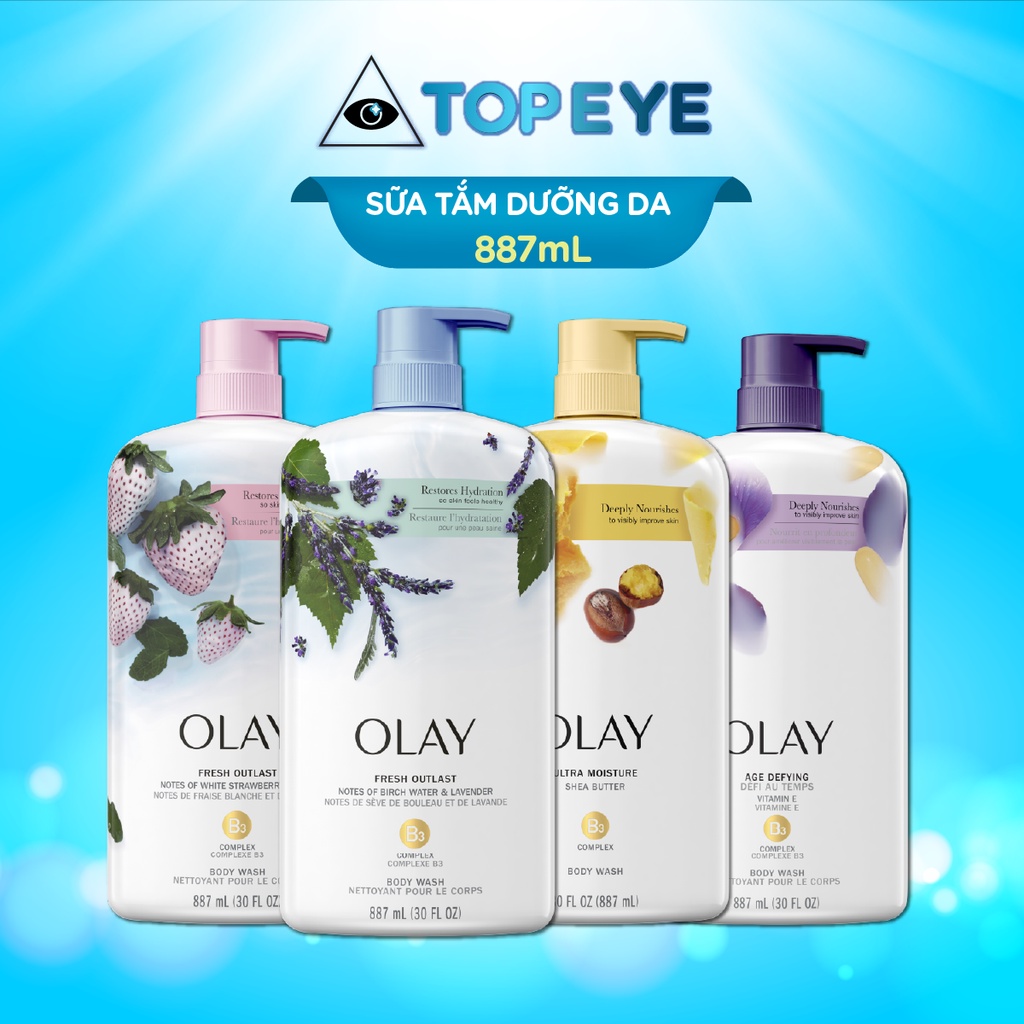USA I HỘP QUÀ ĐẶC BIỆT  - Sữa tắm kem dưỡng da Olay Mỹ Body Wash 887ml Vitamin B3  với vitamin B3
